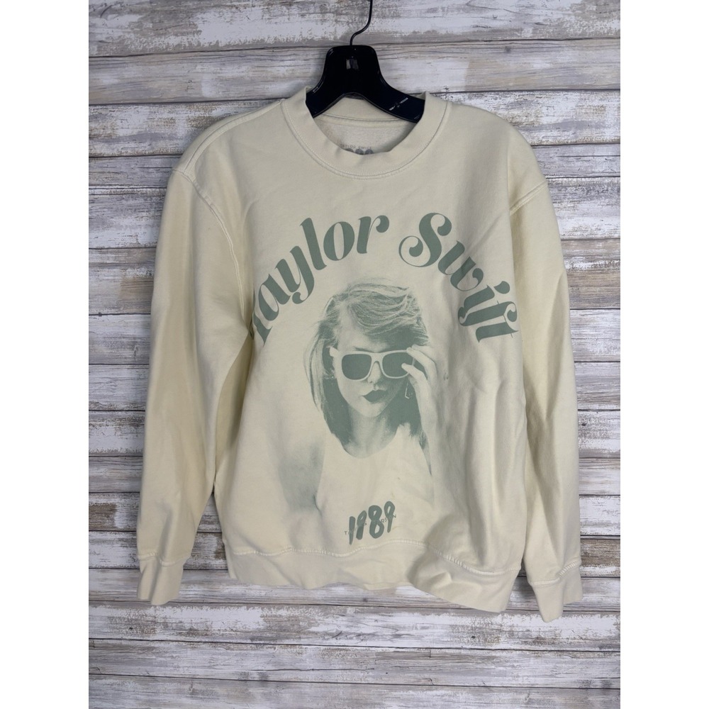 Taylor Swift 1989 Taylor's Version Crew Neck Sweatshirt Womens S Yellow Photo